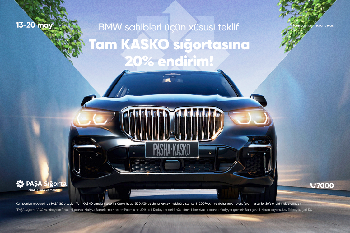 PAŞA Sığortadan “BMW” sahibləri üçün Tam KASKO sığortası üzrə kampaniya!