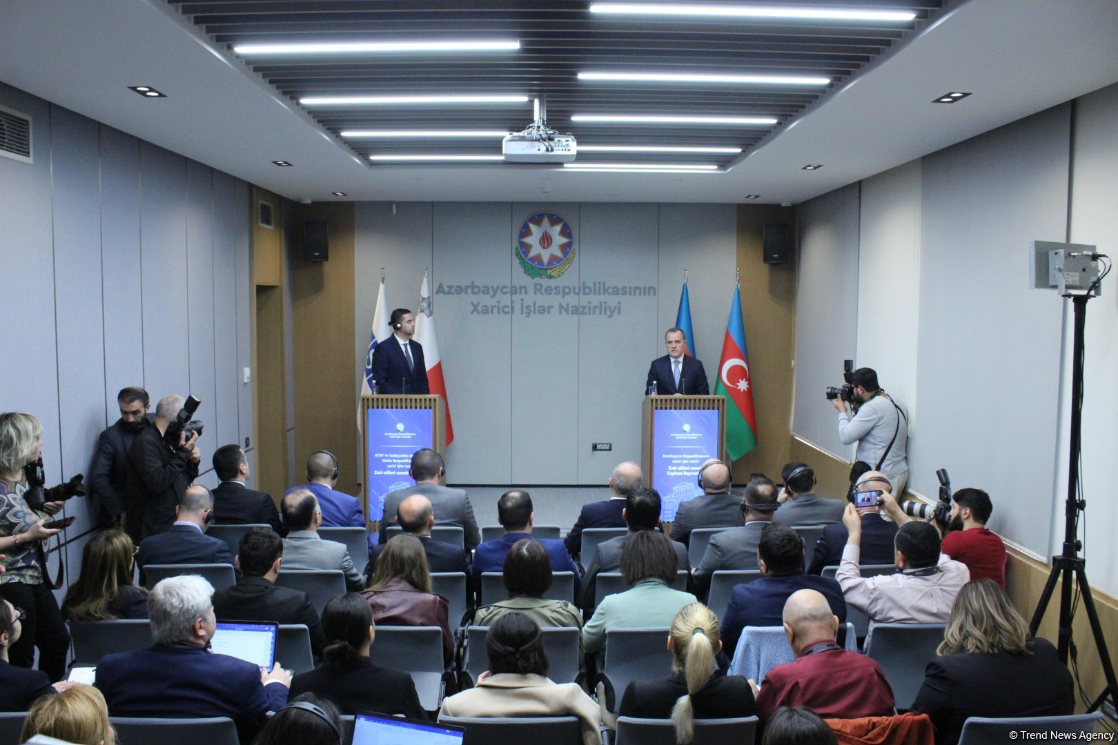 Ceyhun Bayramov  ATƏT-in fəaliyyətdə olan sədri ilə birgə mətbuat konfransı keçirib (FOTO)