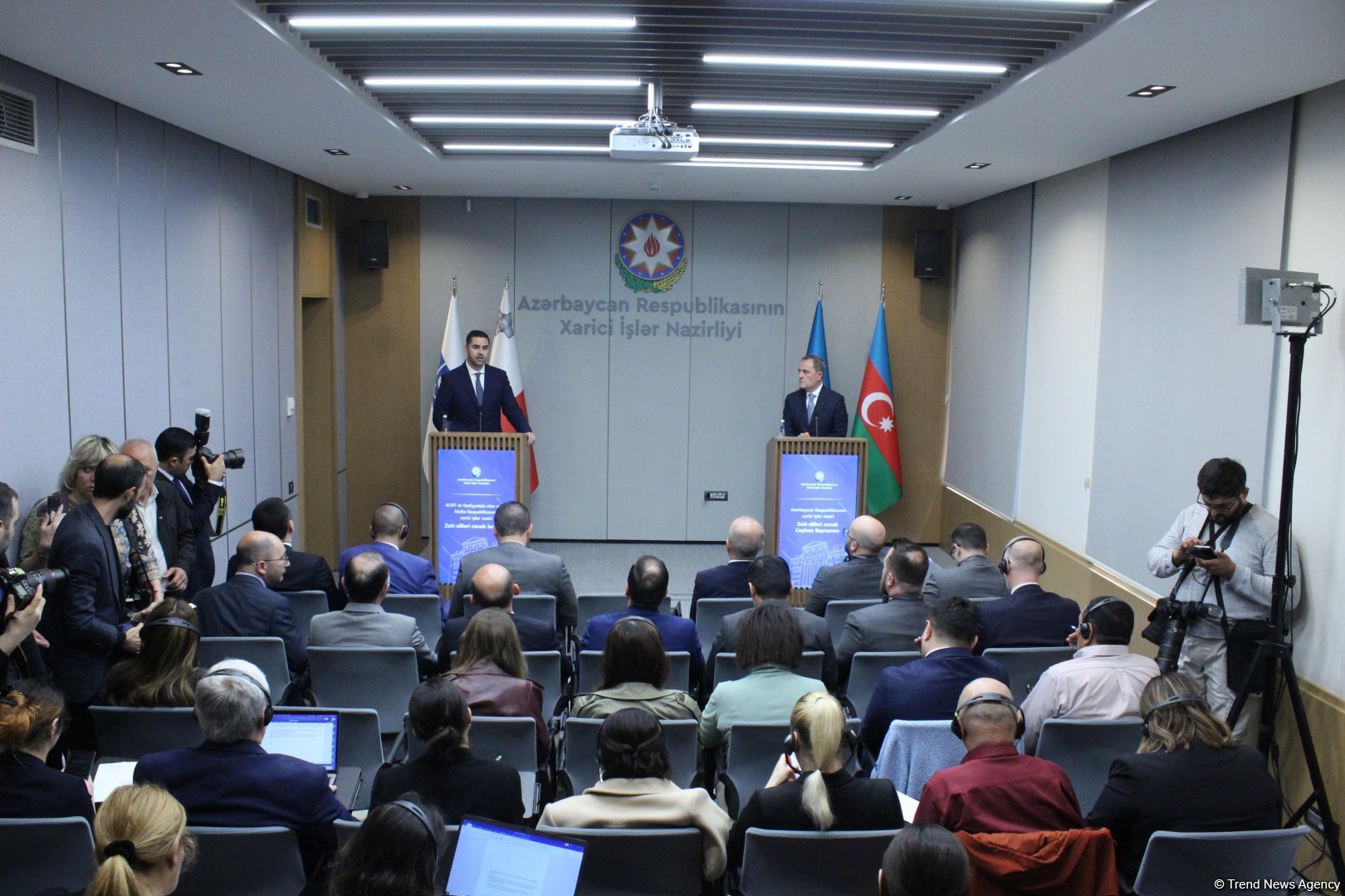 Ceyhun Bayramov  ATƏT-in fəaliyyətdə olan sədri ilə birgə mətbuat konfransı keçirib (FOTO)