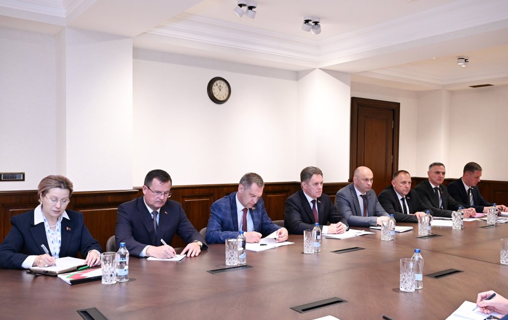 Prezident Administrasiyasının rəhbəri Samir Nuriyev Belarusun Baş nazirinin müavini İqor Petrişenko ilə görüşüb (FOTO)