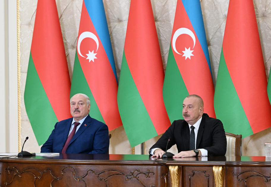Prezident İlham Əliyev və Prezident Aleksandr Lukaşenko mətbuata bəyanatlarla çıxış ediblər (FOTO/VİDEO) (YENİLƏNİB)