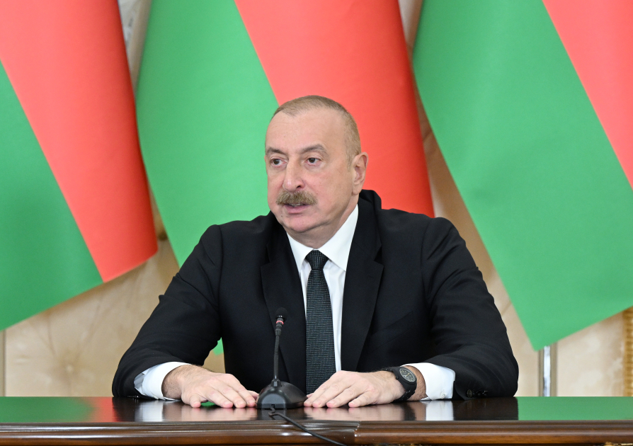 Prezident İlham Əliyev və Prezident Aleksandr Lukaşenko mətbuata bəyanatlarla çıxış ediblər (FOTO/VİDEO) (YENİLƏNİB)