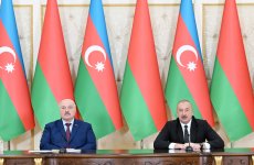 Prezident İlham Əliyev və Prezident Aleksandr Lukaşenko mətbuata bəyanatlarla çıxış ediblər (FOTO/VİDEO) (YENİLƏNİB)