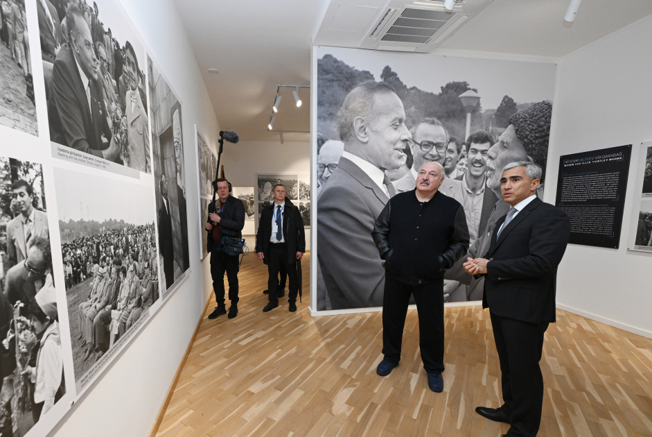 Prezident İlham Əliyev və Belarus Prezidenti Şuşadakı Yaradıcılıq Mərkəzində “Heydər Əliyev və Qarabağ” sərgisinə baxıblar (FOTO)