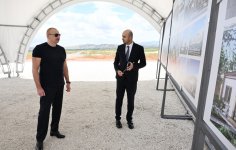 Prezident İlham Əliyev Cəbrayıl rayonunun Böyük Mərcanlı kəndinin təməlini qoyub (FOTO/VİDEO)