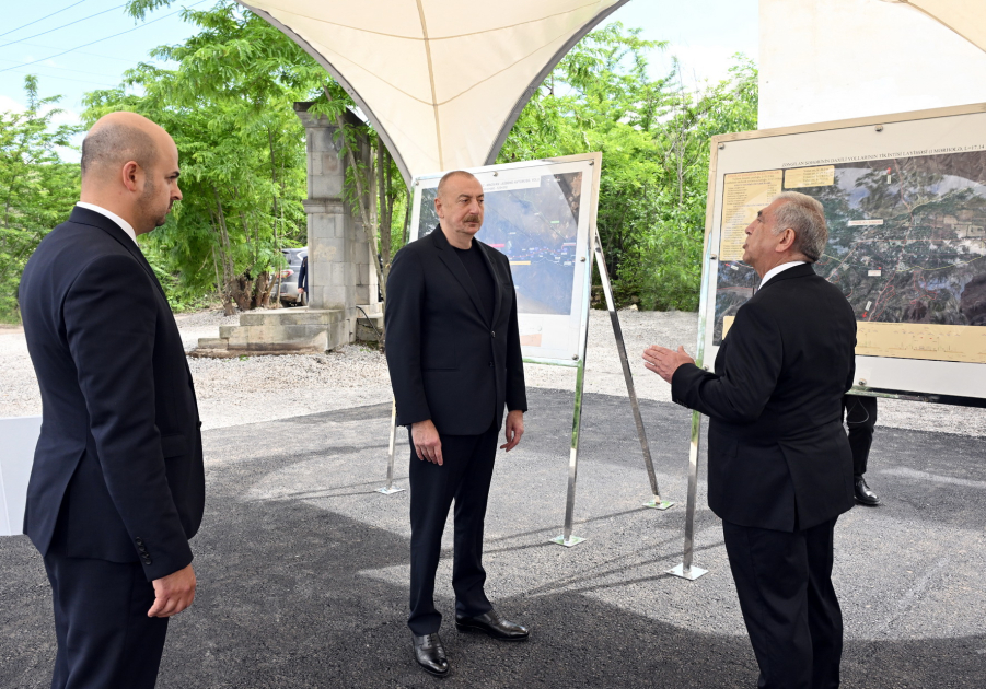 Prezident İlham Əliyev Zəngilan şəhərinin daxili yol-kommunikasiya şəbəkəsinin təməlini qoyub (FOTO/VİDEO) (YENİLƏNİB)