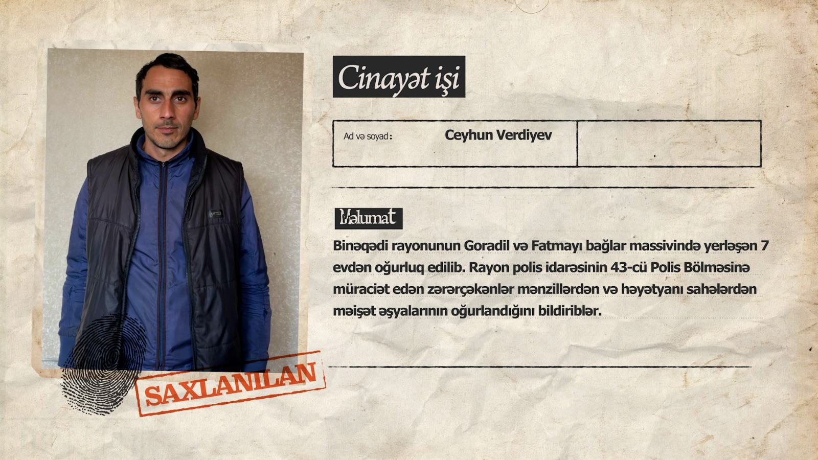 Bakıda usta işlədiyi evlərdən oğurluq etdi (VİDEO)