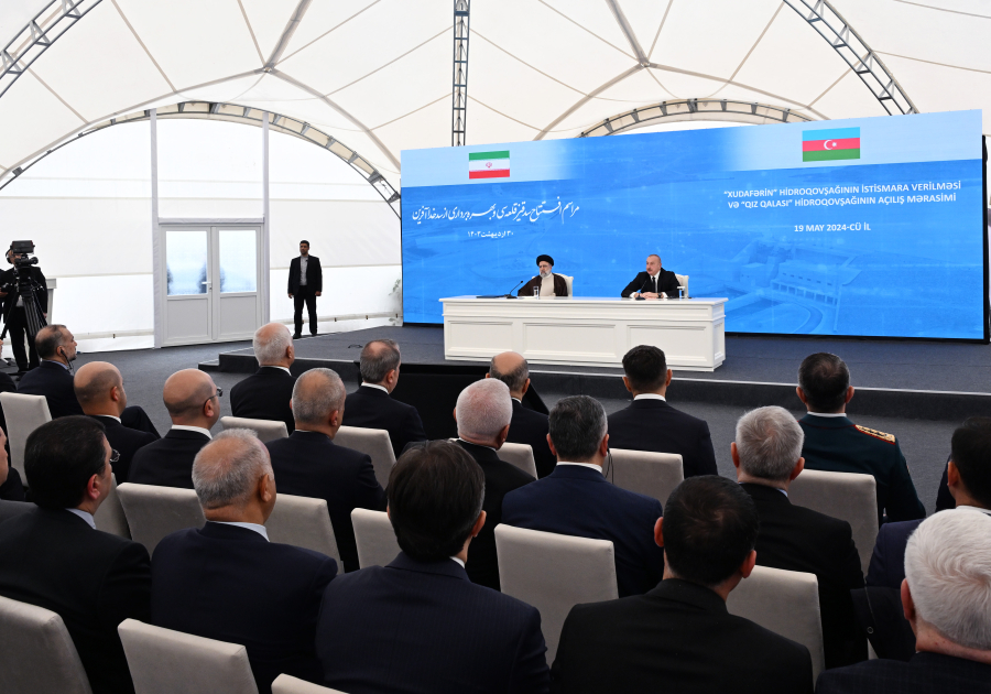 Prezident İlham Əliyev və Prezident Seyid İbrahim Rəisinin iştirakı ilə “Xudafərin” hidroqovşağının istismara verilməsi və “Qız Qalası” hidroqovşağının açılış mərasimi keçirilib (FOTO/VİDEO) (YENİLƏNİB-2)