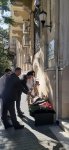 İranın Bakıdakı səfirliyinin önünə gül dəstələri düzülüb (FOTO)
