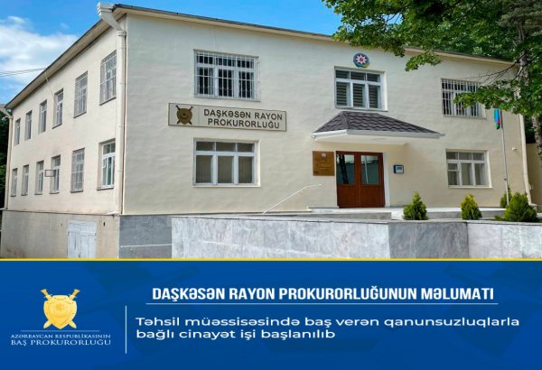 Daşkəsəndə məktəbdə 20 min manatdan artıq pul mənimsənilib: cinayət işi balanılıb