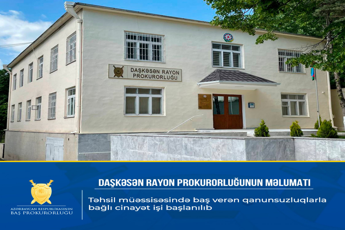 Daşkəsəndə məktəbdə 20 min manatdan artıq pul mənimsənilib: cinayət işi balanılıb