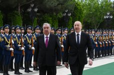 Tacikistan Prezidenti Emoməli Rəhmonun rəsmi qarşılanma mərasimi olub (FOTO)
