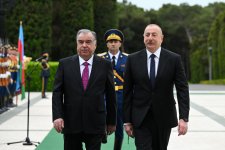 Tacikistan Prezidenti Emoməli Rəhmonun rəsmi qarşılanma mərasimi olub (FOTO)