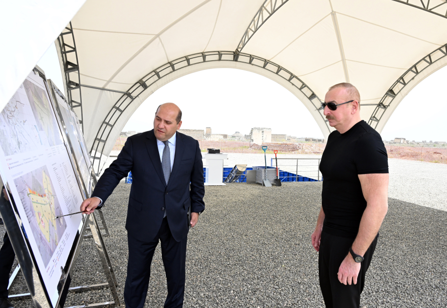 Prezident İlham Əliyev Ağdam rayonunun Tağıbəyli kəndinin təməlini qoyub (FOTO/VİDEO) (YENİLƏNİB)