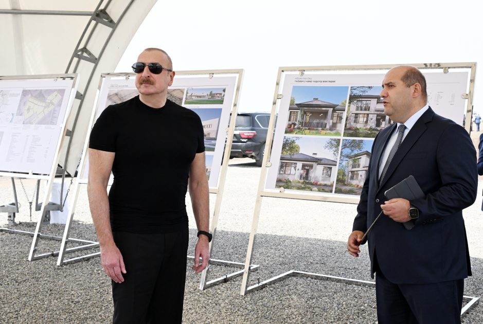 Prezident İlham Əliyev Ağdam rayonunun Tağıbəyli kəndinin təməlini qoyub (FOTO/VİDEO) (YENİLƏNİB)