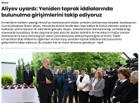 Prezident İlham Əliyev və Birinci xanım Mehriban Əliyevanın Xocalı səfəri Türkiyənin aparıcı media orqanlarının diqqət mərkəzində (FOTO)