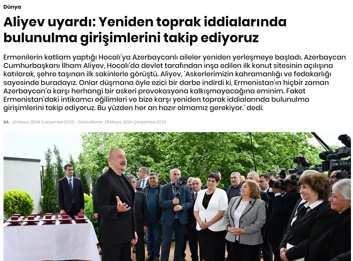Prezident İlham Əliyev və Birinci xanım Mehriban Əliyevanın Xocalı səfəri Türkiyənin aparıcı media orqanlarının diqqət mərkəzində (FOTO)