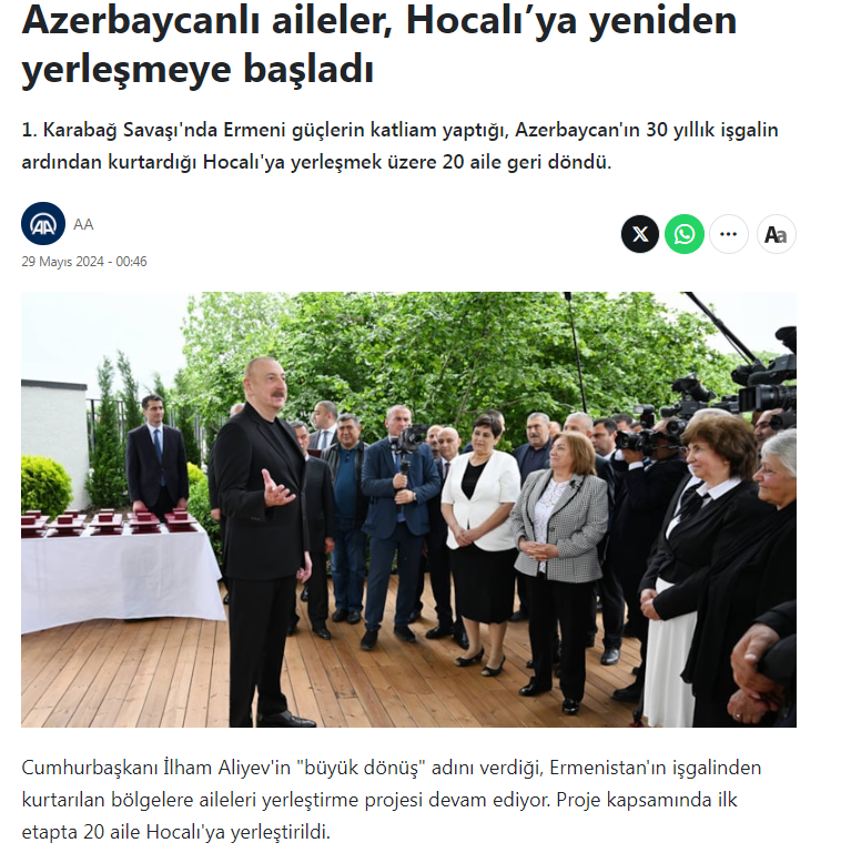 Prezident İlham Əliyev və Birinci xanım Mehriban Əliyevanın Xocalı səfəri Türkiyənin aparıcı media orqanlarının diqqət mərkəzində (FOTO)