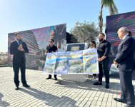 Xəzər dənizinin sahilində "Caspian Dream Liner" zaman kapsulunun təməlqoyma mərasimi olub (FOTO)