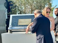 Xəzər dənizinin sahilində "Caspian Dream Liner" zaman kapsulunun təməlqoyma mərasimi olub (FOTO)