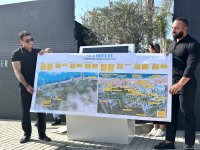 Xəzər dənizinin sahilində "Caspian Dream Liner" zaman kapsulunun təməlqoyma mərasimi olub (FOTO)
