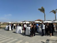 Xəzər dənizinin sahilində "Caspian Dream Liner" zaman kapsulunun təməlqoyma mərasimi olub (FOTO)