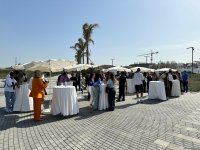 Xəzər dənizinin sahilində "Caspian Dream Liner" zaman kapsulunun təməlqoyma mərasimi olub (FOTO)
