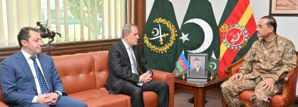Ceyhun Bayramov Pakistanın Quru Qoşunları komandanı ilə görüşüb (FOTO)