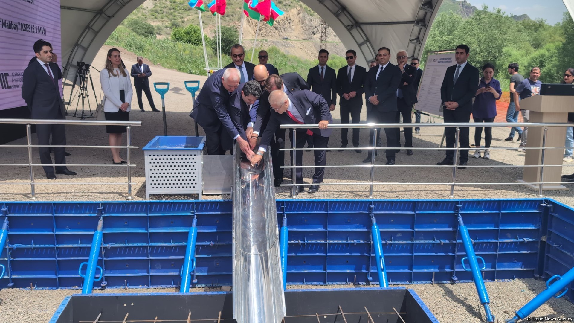 Laçında kiçik su elektrik stansiyasının təməlqoyma mərasimi olub (FOTO/VİDEO)