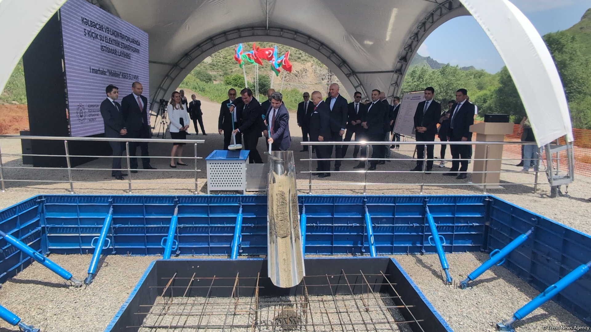 Laçında kiçik su elektrik stansiyasının təməlqoyma mərasimi olub (FOTO/VİDEO)