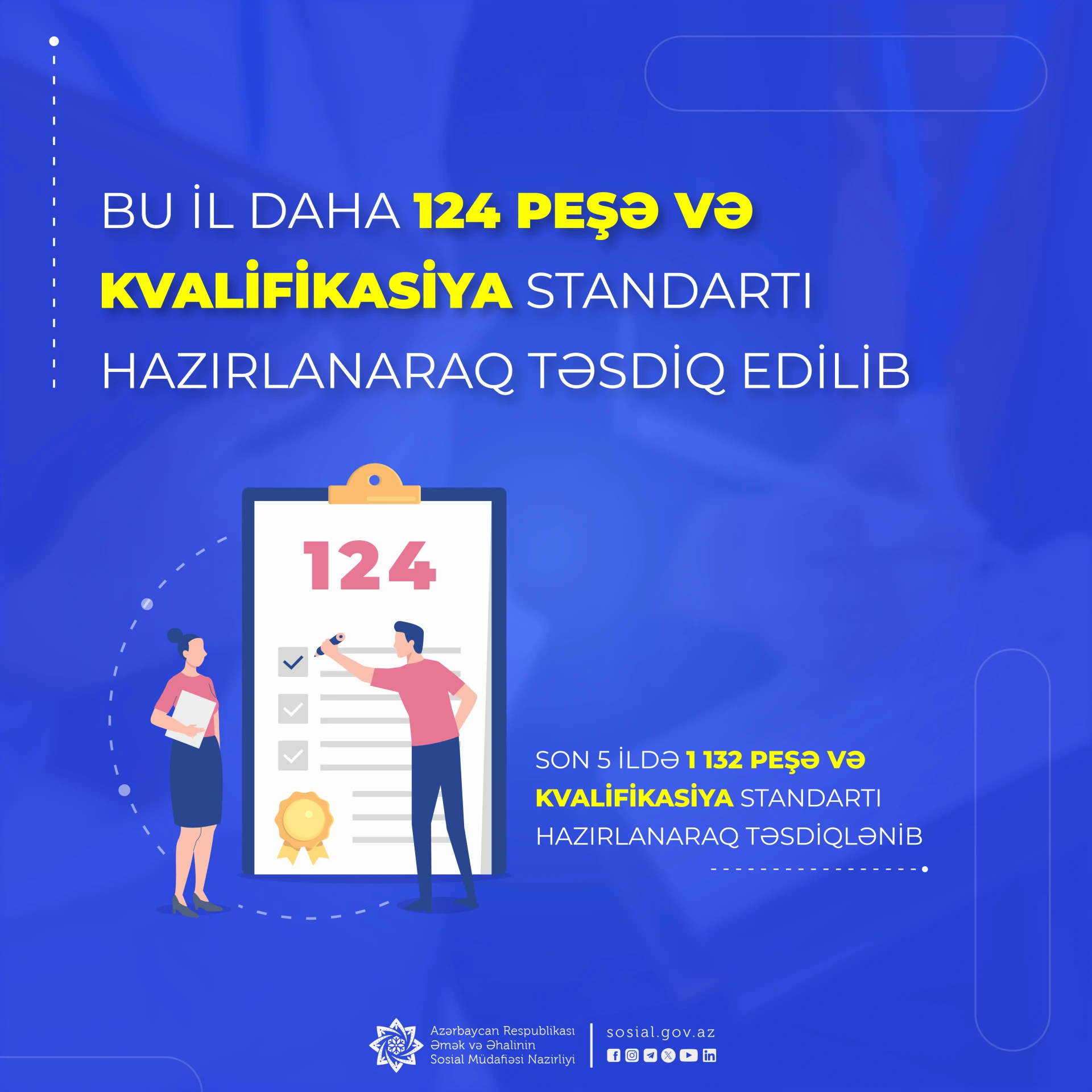 Bu il daha 124 peşə və kvalifikasiya standartı hazırlanaraq təsdiqlənib