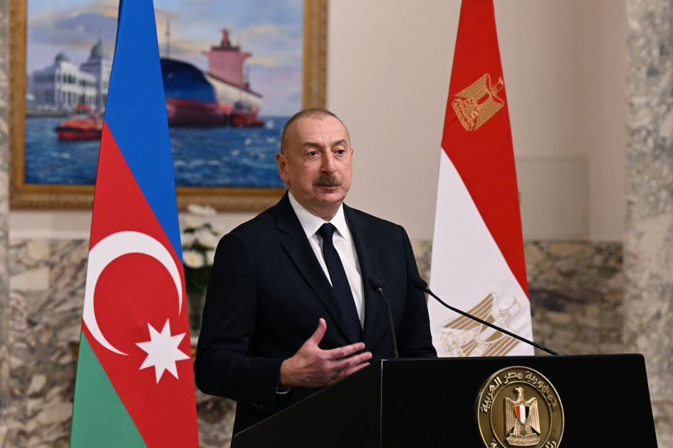 Azərbaycan və Misir Prezidentləri mətbuata bəyanatlarla çıxış ediblər (FOTO/VİDEO) (YENİLƏNİB)