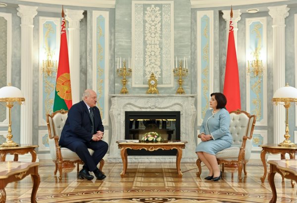 Sahibə Qafarova Aleksandr Lukaşenko ilə görüşüb (FOTO)
