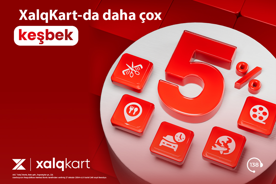 XalqKartda 5% keşbek