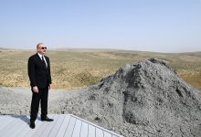 Prezident İlham Əliyev Palçıq Vulkanları Turizm Kompleksinin açılışında iştirak edib (FOTO/VİDEO))
