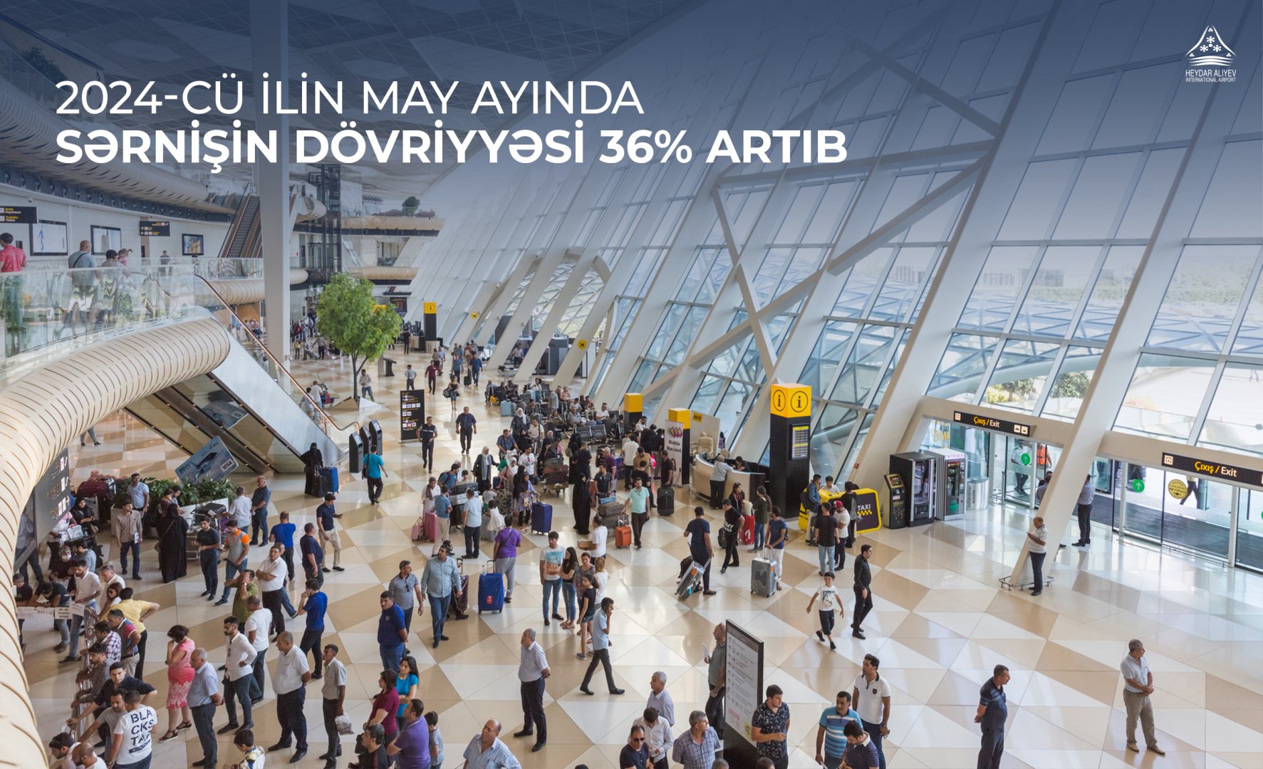 Bakı aeroportunda 2024-cü ilin may ayında sərnişin dövriyyəsi 36% artıb