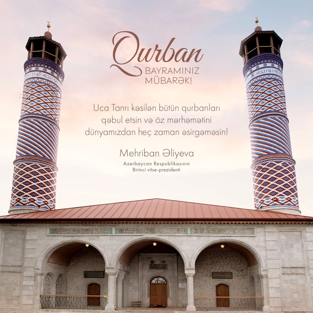Birinci vitse-prezident Mehriban Əliyeva Qurban Bayramı münasibətilə bağlı paylaşım edib (FOTO)