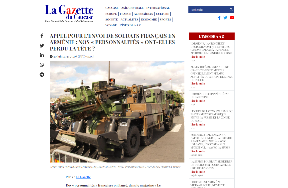 “La Gazette du Caucase” Parisdəki erməni havadarlarının əsl niyyətlərini ortaya qoyur: Fransa mediasının riyakarlığı
