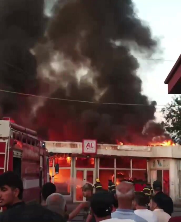 Lənkəran bazarında baş verən yanğınla bağlı açıqlama - VİDEO