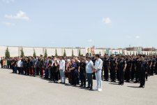Əməliyyat zamanı həlak olan polislərlə vida mərasimi keçirilib (FOTO)