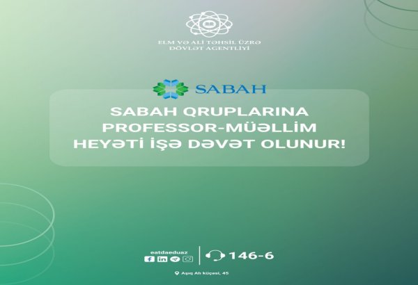 SABAH qrupları müəllimlərin işə qəbulunu elan edib