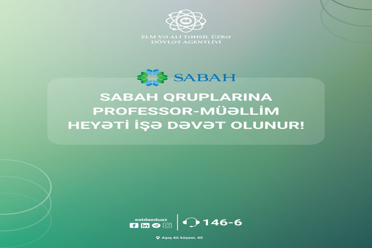 SABAH qrupları müəllimlərin işə qəbulunu elan edib