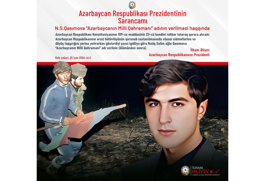 Prezident İlham Əliyev Milli Qəhrəman Natiq Qasımovla bağlı paylaşım edib (FOTO)