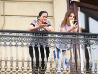 Bakıda hərbi orkestrlərin müşayiəti ilə yürüşlər keçirilib (FOTO/VİDEO) (YENİLƏNİB)