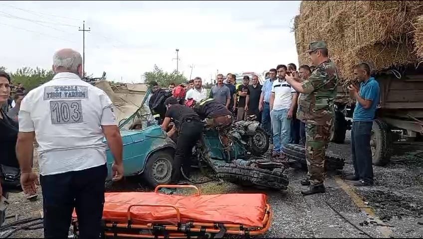 Ağcabədidə ağır qəza - Ölən və yaralananlar var (FOTO/VİDEO)