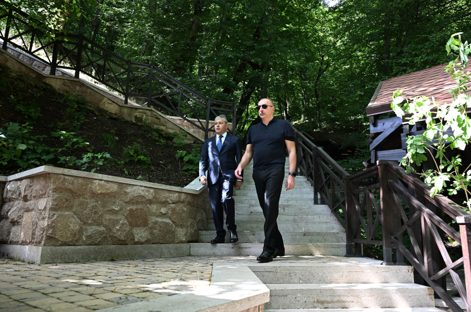 Prezident İlham Əliyev Şuşada “İsa bulağı” istirahət kompleksinin açılışında iştirak edib (FOTO/VİDEO) (YENİLƏNİB)