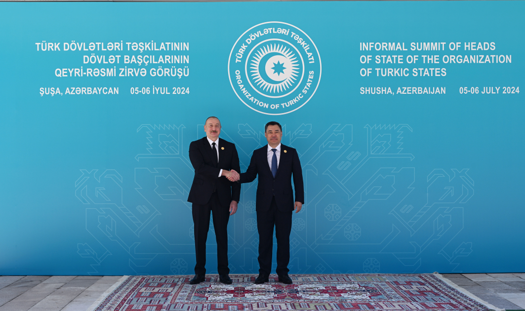 Prezident İlham Əliyev Şuşada TDT-nin Dövlət başçılarını qarşılayıb (FOTO/VİDEO)