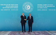 Prezident İlham Əliyev Şuşada TDT-nin Dövlət başçılarını qarşılayıb (FOTO/VİDEO)