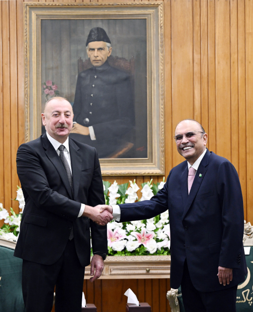 İslamabadda Prezident İlham Əliyevin Pakistan Prezidenti Asif Əli Zərdari ilə geniş tərkibdə görüşü olub (YENİLƏNİB) (FOTO/VİDEO)