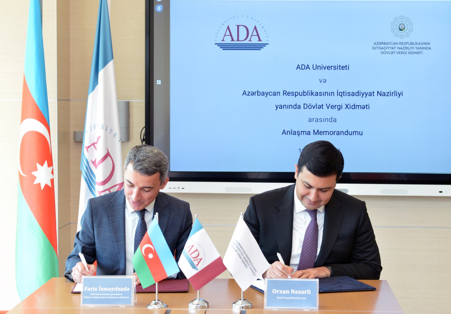 Dövlət Vergi Xidməti ilə ADA Universiteti arasında Anlaşma Memorandumu imzalanıb (FOTO)